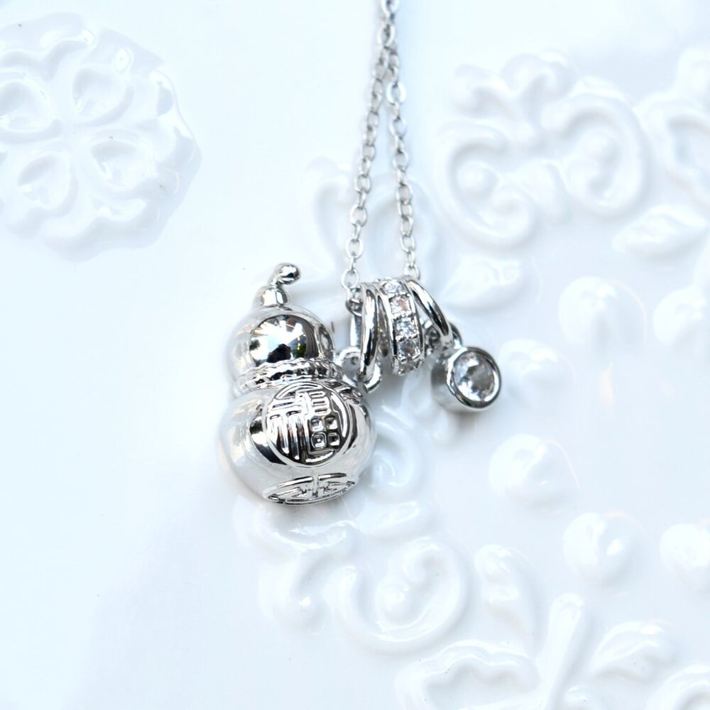 Fortune Gourd Charm Necklace - Chinese Style - Stainless Steel Necklace